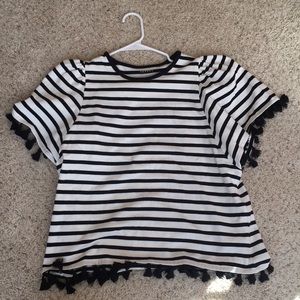kate spade broome street tassel striped top